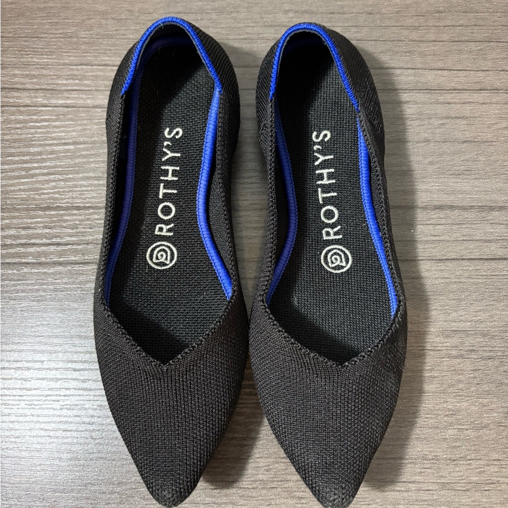 Rothy's Black Women's Flats Pointed Toe Size 6 - Picture 2 of 7